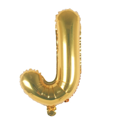 16 inch Letter J - Gold Balloons