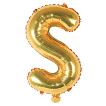 16 inch Letter S - Gold Balloons