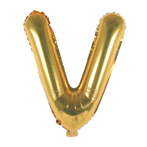 16 inch Letter V - Gold Balloons