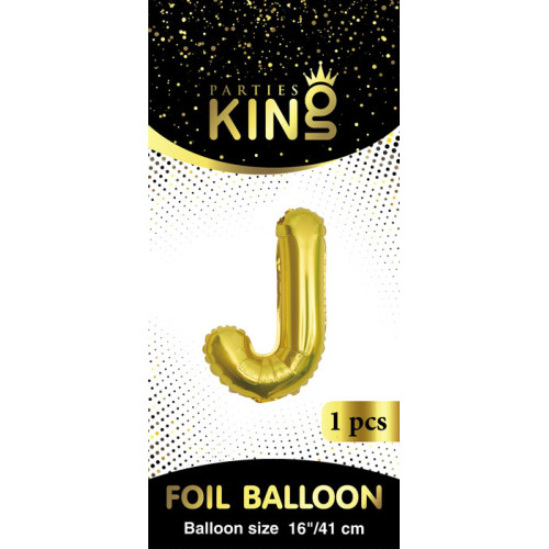 16 inch Letter J - Gold Balloons