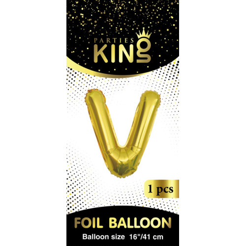 16 inch Letter V - Gold Balloons