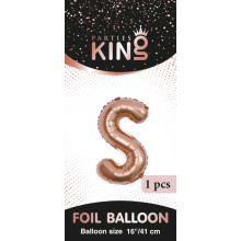 16 inch Letter S - Rose Gold Balloons