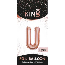 16 inch Letter U - Rose Gold Balloons