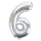 16 inch Number 6 - Silver Balloons