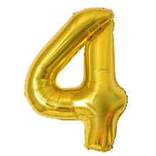 16 inch Number 4 - Gold Balloons