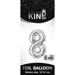 16 inch Number 8 - Silver Balloons