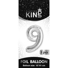 16 inch Number 9 - Silver Balloons