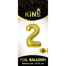 16 inch Number 2 - Gold Balloons