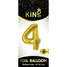 16 inch Number 4 - Gold Balloons