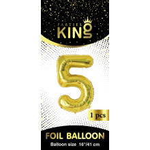 16 inch Number 5 - Gold Balloons