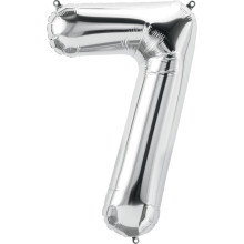 بالون فويل فضي كبير رقم 7 - مقاس 34 إنش