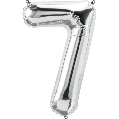بالون فويل فضي كبير رقم 7 - مقاس 34 إنش