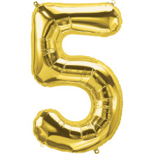 بالون فويل ذهبي كبير رقم 5 - مقاس 34 إنش