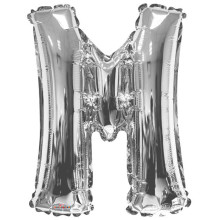 34 Inch Large Silver Letter M Foil Balloons