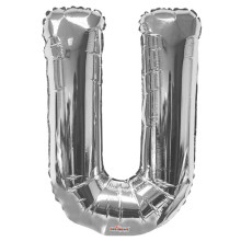 34 Inch Large Silver Letter U Foil Balloons