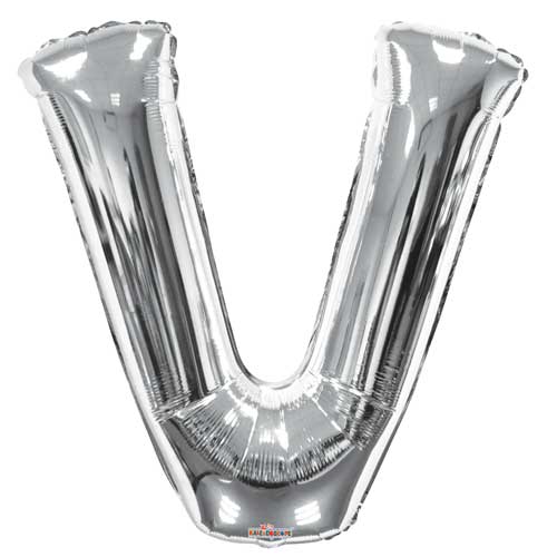 34 Inch Large Silver Letter V Foil Balloons 34 Inch Large Silver Letter V Foil Balloons