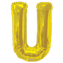 34 Inch Large Gold Letter U Foil Balloons
