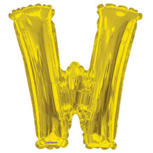 34 Inch Large Gold Letter W Foil Balloons