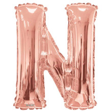 34 Inch Large Rose Gold Letter N Foil Balloons