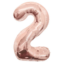 34 inch big balloon Number 2 - Rose Gold 