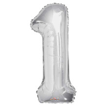 34 inch big balloon Number 1 - Silver