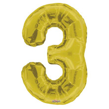 34 inch big balloon Number 3 - Gold