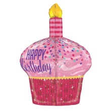 35 inch Birthday Sparkles Cupcake balloon