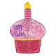 35 inch Birthday Sparkles Cupcake balloon