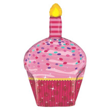 35 inch Birthday Sparkles Cupcake balloon