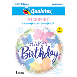 18 inch Birthday Beautiful Butterflies balloon