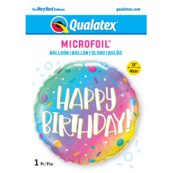 18 inch Birthday Ombre Dots & Sprinkles balloon
