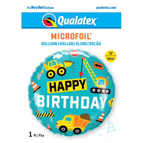 18 inch Birthday Construction balloon