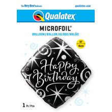 18 inch Birthday Elegant Sparkles & Swirls balloon