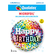 18 inch Birthday Rainbow Confetti balloon