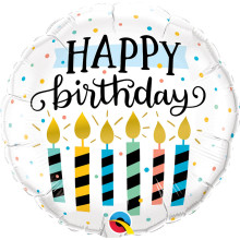 18 inch Birthday Candles & Dots balloon