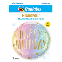 18 inch Birthday Pastel Ombre & Stars balloon