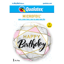 18 inch Birthday Marble Rectangles balloon