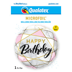 18 inch Birthday Marble Rectangles balloon