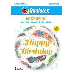 18 inch Birthday Peacock Feathers balloon