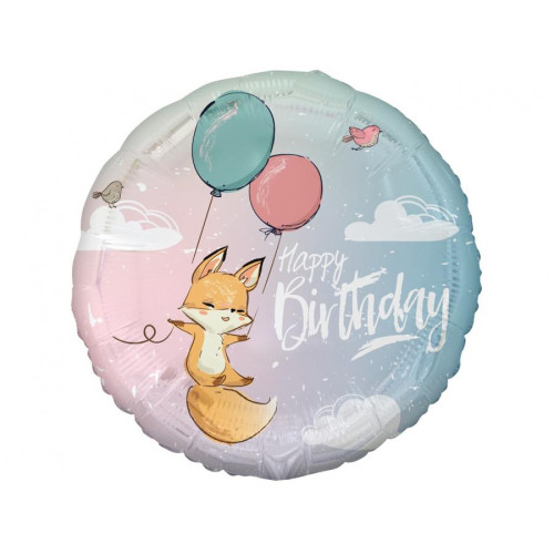 18 inch Fox Happy Birthday balloon