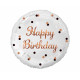 18 inch balloon B&C Happy Birthay, white, rose-gold printing