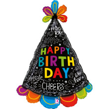 38 inch Birthday Hat Doodles Foil balloon