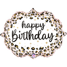 33 inch Satin Leopard Birthday Foil balloon