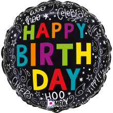 18 inch Birthday Doodles Foil balloon