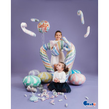 41 inch Macaron Candy Cane Foil balloon