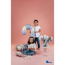 41 inch Macaron Candy Cane Foil balloon