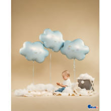 30 inch Cloud Satin Pastel Blue Foil balloon
