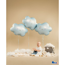 30 inch Cloud Satin Pastel Blue Foil balloon