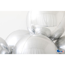 15 inch Globe Silver 4D Foil Balloons