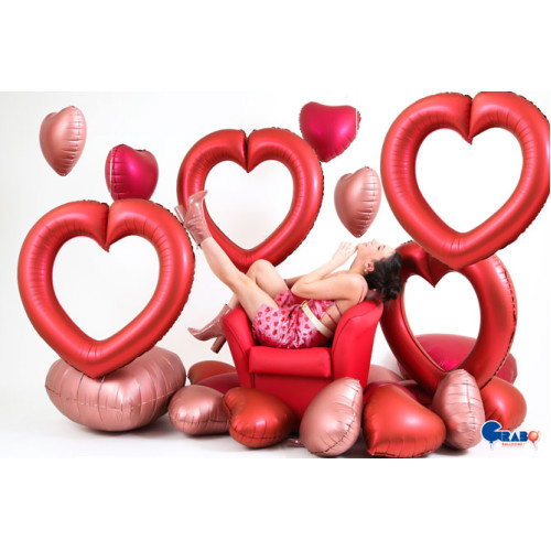 41 inch Linky Heart Satin Red Foil Balloons